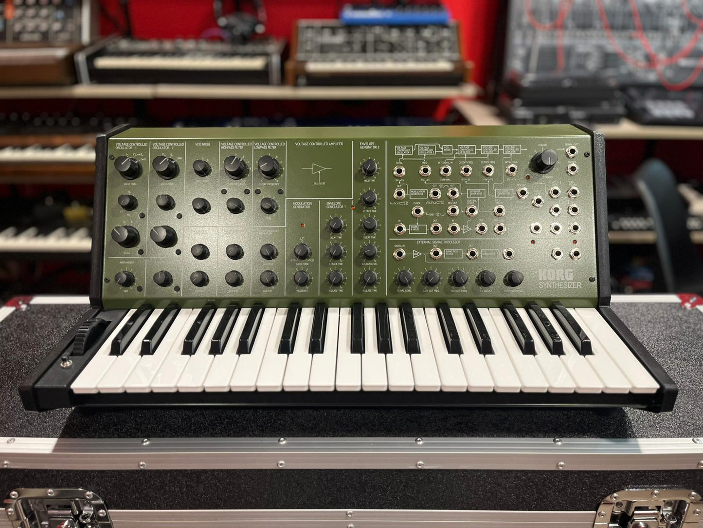 Korg MS-20 FS Green Panel Monophonic Analog Synthesizer + Dustcover